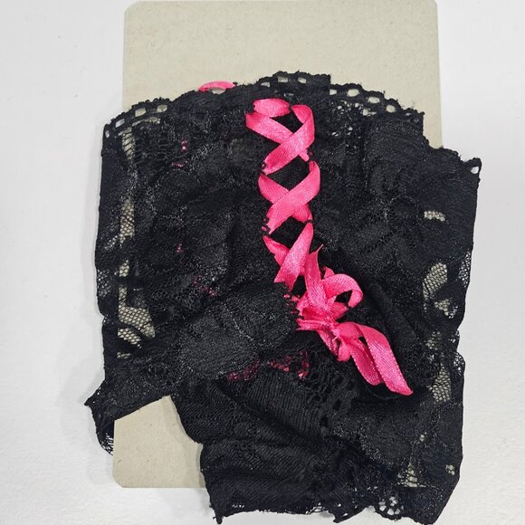 Rene Rofe Crotchless Lace Side Tie Boyleg Pantie - Picture 4 of 8